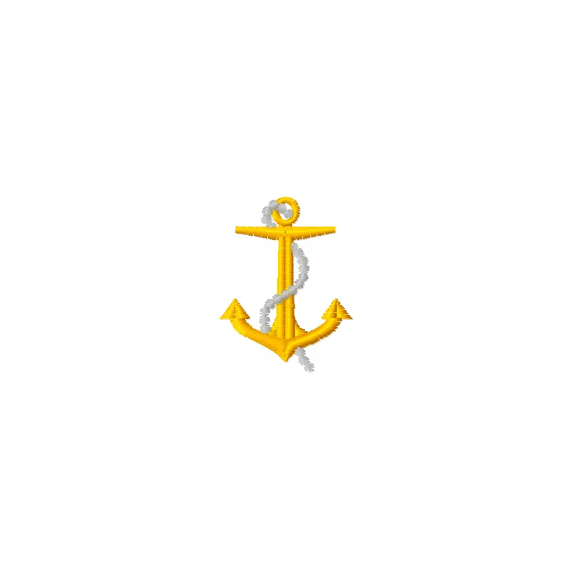 Preview of an anchor embroidery design, showcasing nautical themes for stitching on apparel and accessories.