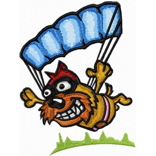 Funny Dog - I can fly! embroidery design - Embroidery Design