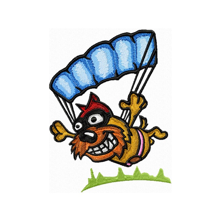 Funny Dog - I can fly! embroidery design - Embroidery Design