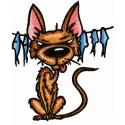 Funny Cat 1 embroidery design showcasing a whimsical feline motif, perfect for embellishing t-shirts and tote bags.