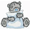 Teddy Bear with a pillow embroidery design - Embroidery Design