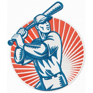 Baseball cool badge embroidery design - Embroidery Design