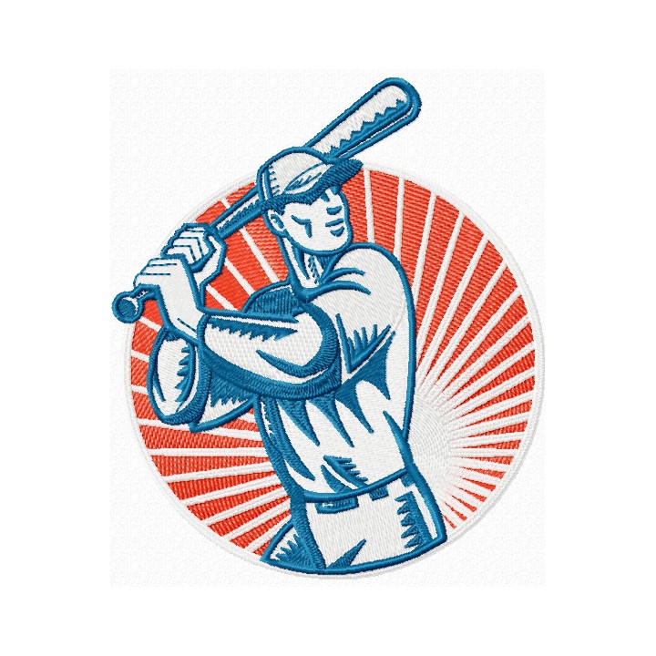 Baseball cool badge embroidery design - Embroidery Design