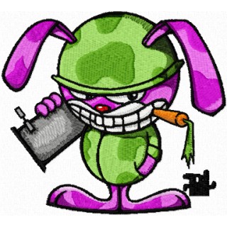 Cool Rabbit - Manimals embroidery design - Embroidery Design