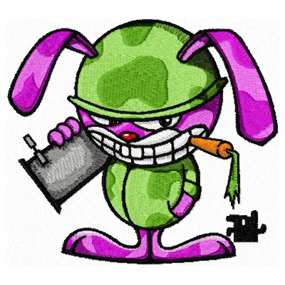 Cool Rabbit Manimals Embroidery Design - Digital Download