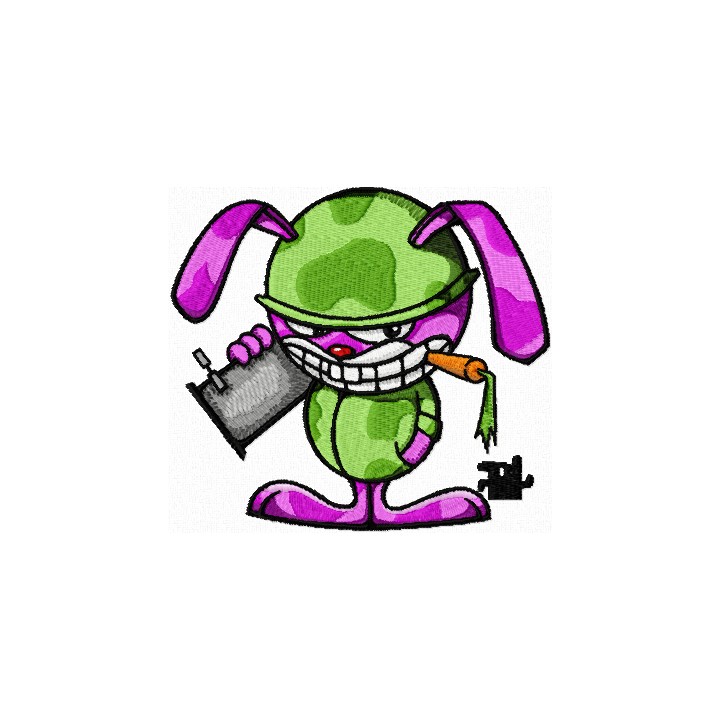 Cool Rabbit - Manimals embroidery design - Embroidery Design