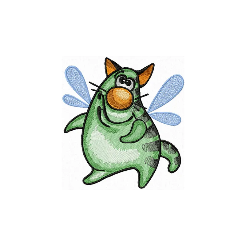 Funny Cat I Want to Fly Embroidery Design - Download