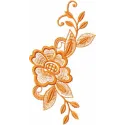 Flower with leaves embroidery design - Embroidery Design