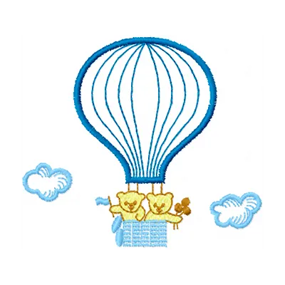 Together in a Balloon Animal Embroidery Design | Whimsical