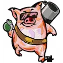 Very Busy Pig Manimals Embroidery Pattern - Instant File