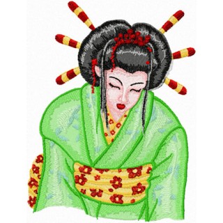 Geisha  embroidery design - Embroidery Design