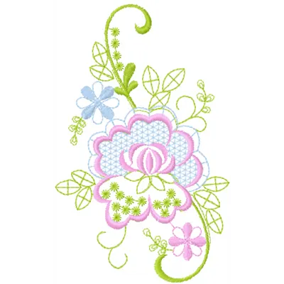 Swirl Flower embroidery design - Embroidery Design