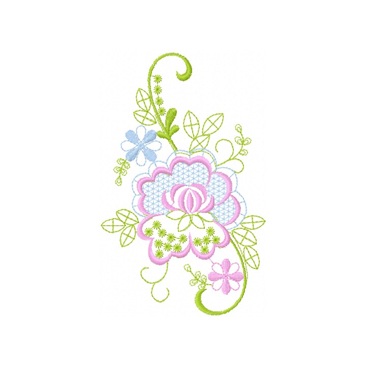 Swirl Flower embroidery design - Embroidery Design