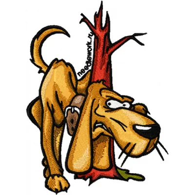 Funny Dog 1 Embroidery Design - Playful Canine Pattern