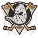 Anaheim Ducks Jersey featuring a modern art logo embroidery design in vibrant colors.