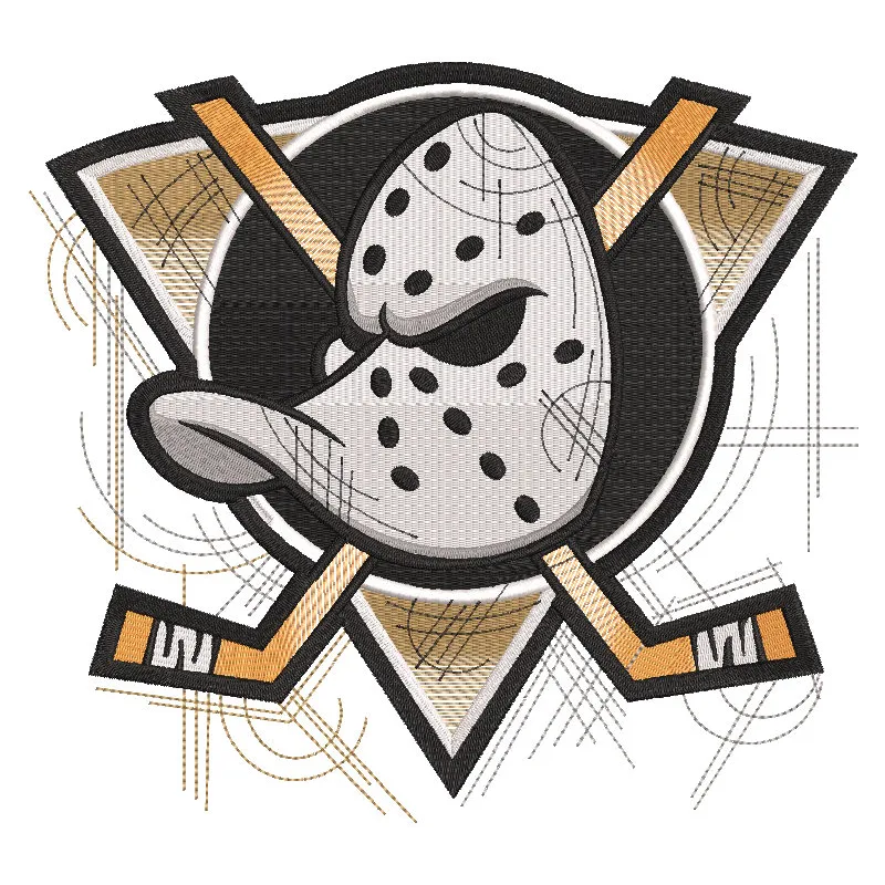 Anaheim Ducks Jersey featuring a modern art logo embroidery design in vibrant colors.