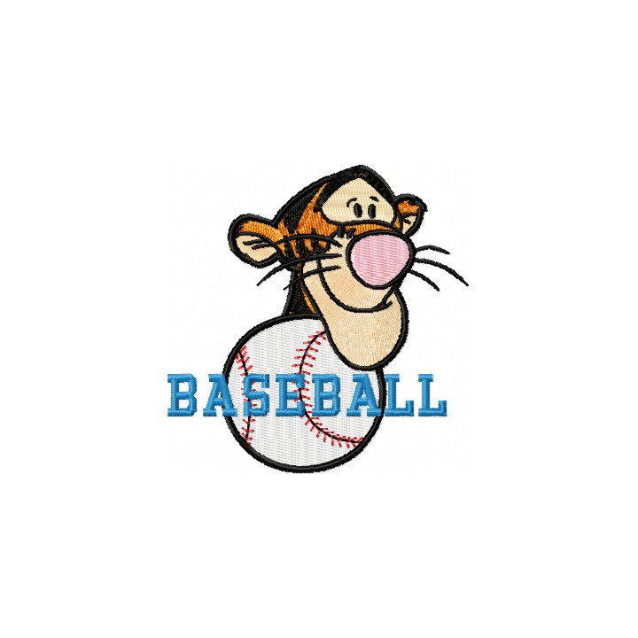 Tigger Baseball Logo embroidery design - Embroidery Design