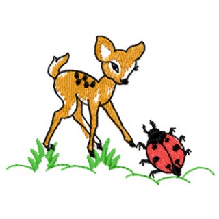 Bambi and Bug  embroidery design - Embroidery Design