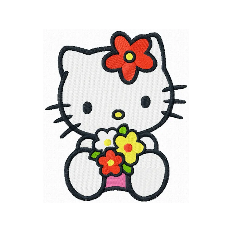 Hello Kitty Floral Stitching Pattern for Crafters