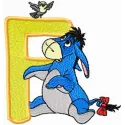Eeyore Letter F Design - Winnie Pooh Alphabet Embroidery