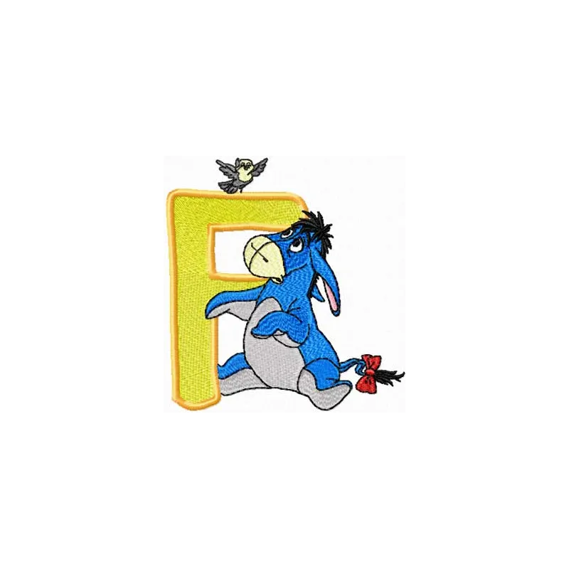 Eeyore Letter F Design - Winnie Pooh Alphabet Embroidery