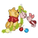 Winnie the Pooh & Piglet Christmas Stitching Pattern