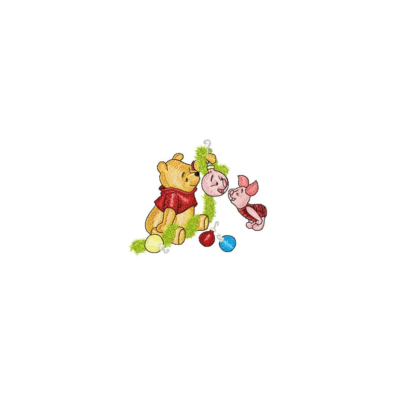 Winnie the Pooh & Piglet Christmas Stitching Pattern
