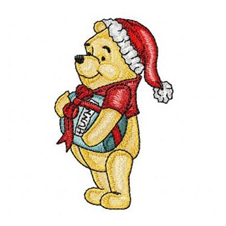 Winnie Pooh Gets Ready for Christmas embroidery design - Embroidery Design