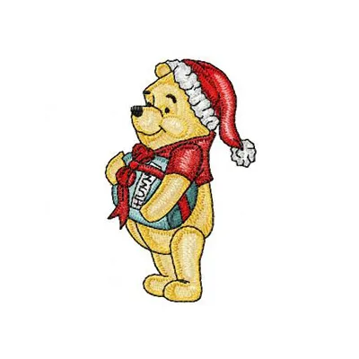 Winnie Pooh Christmas Stitching Pattern for Holiday Crafts