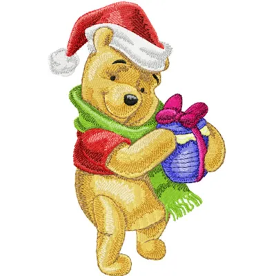 Winnie Pooh Christmas Honey Stitching Pattern