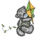 Teddy Bear with kite embroidery design - Embroidery Design