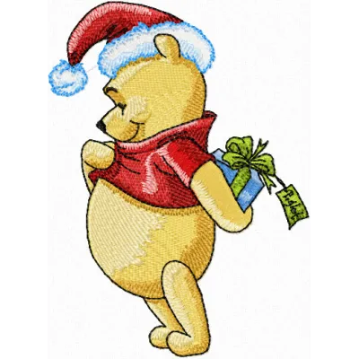 Winnie the Pooh Christmas Gift Stitching Pattern