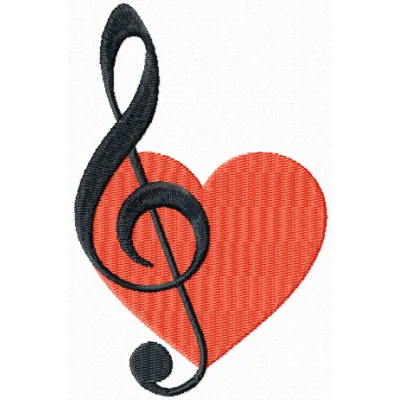 Music in my heart embroidery design - Embroidery Design