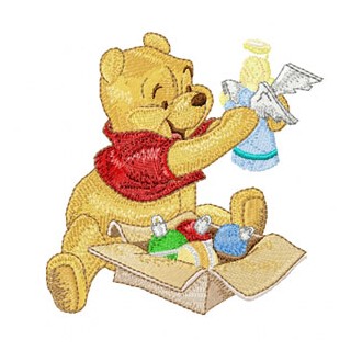 Winnie the Pooh Ready for Christmas embroidery design - Embroidery Design