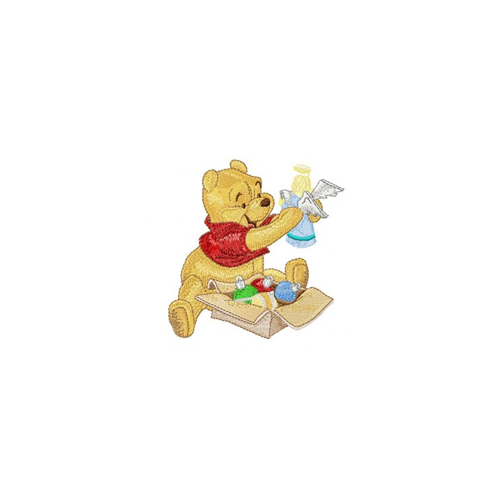 Winnie the Pooh Ready for Christmas embroidery design - Embroidery Design