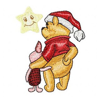 Christmas Winnie the Pooh and Piglet  embroidery design - Embroidery Design