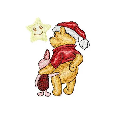 Winnie the Pooh & Piglet Christmas Stitching Pattern