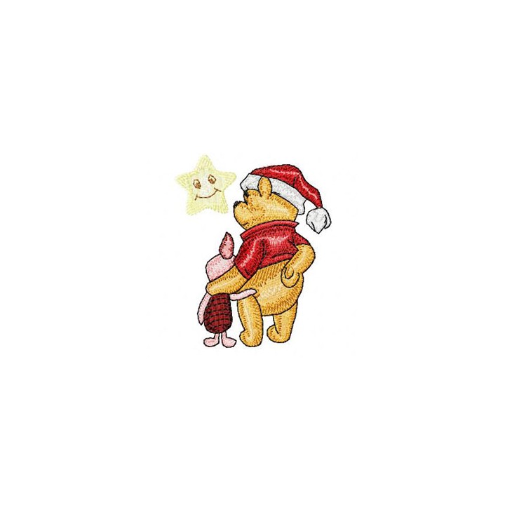 Christmas Winnie the Pooh and Piglet  embroidery design - Embroidery Design