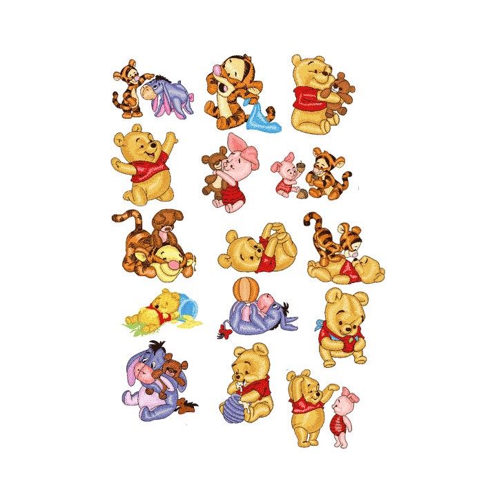 Baby Pooh Pack embroidery design - Embroidery Design