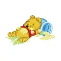 Sleep Baby Pooh Embroidery Design - Nursery Stitching