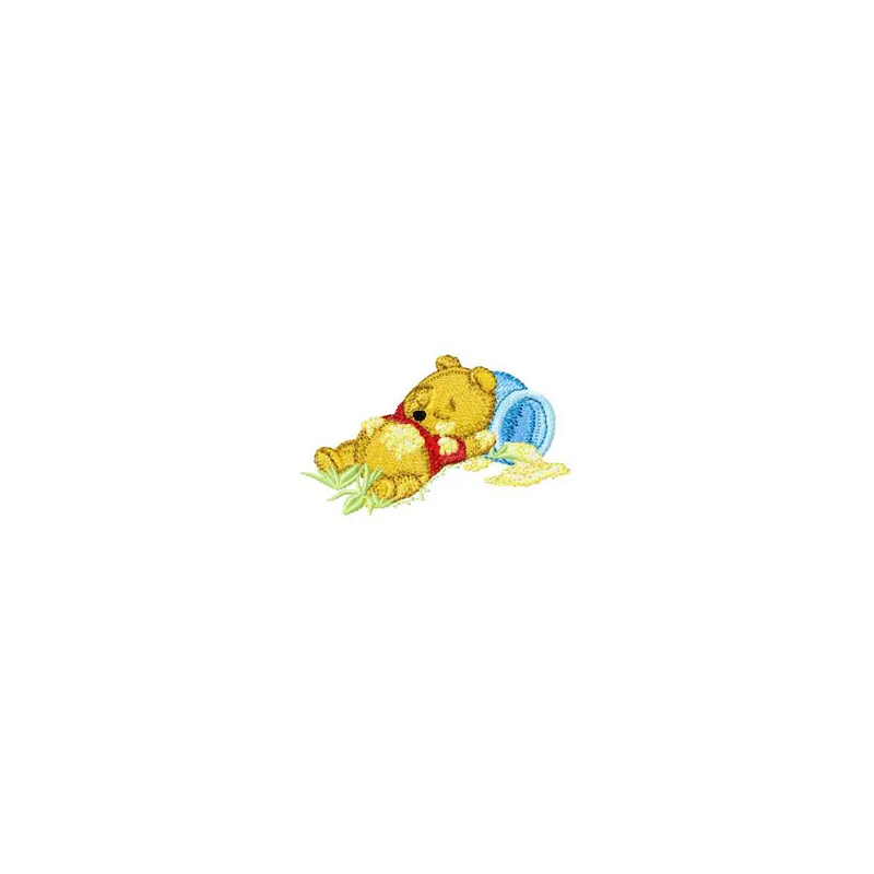 Sleep Baby Pooh Embroidery Design - Nursery Stitching
