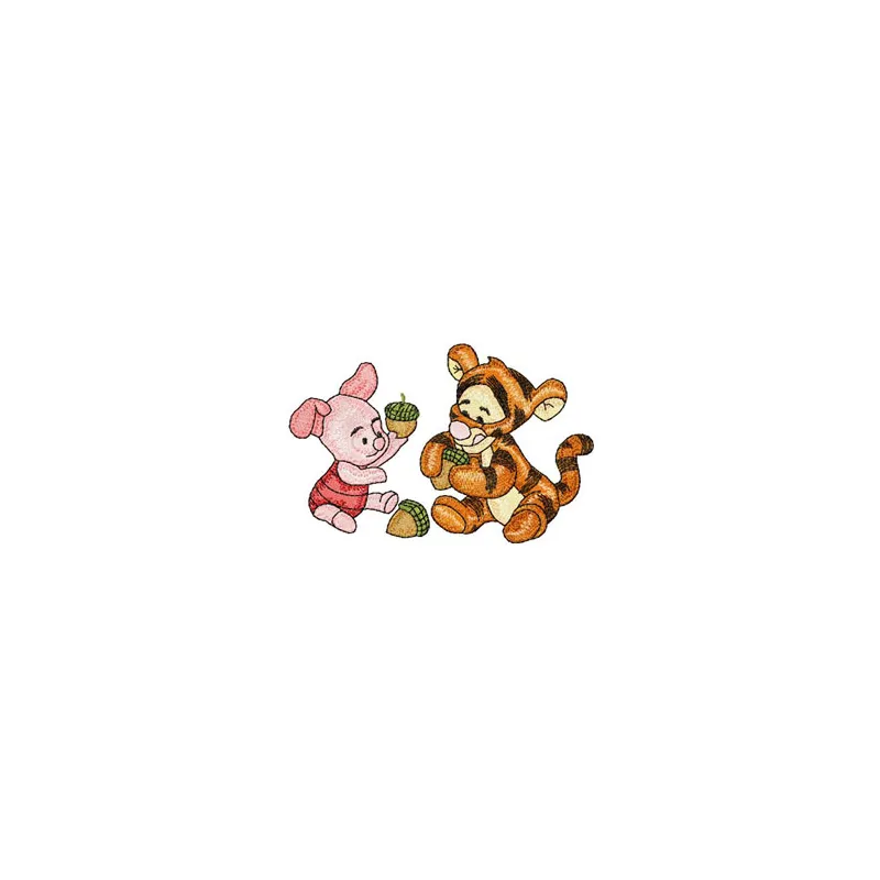 Baby Tiger & Piglet Embroidery - Nursery Friends Design