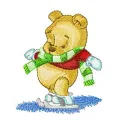 Baby Pooh Winter Embroidery Design - Nursery Stitching