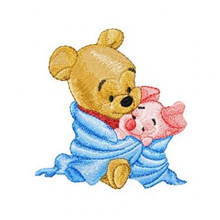 Baby Pooh and Piglet 3 embroidery design - Embroidery Design