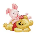 Baby Pooh & Piglet Embroidery Design - Nursery Stitching