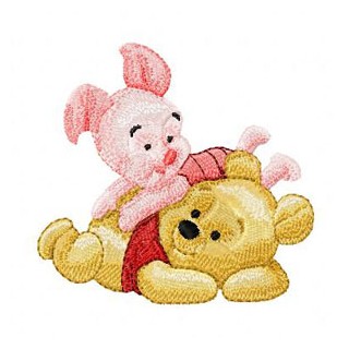 Baby Pooh and Piglet 2 embroidery design - Embroidery Design