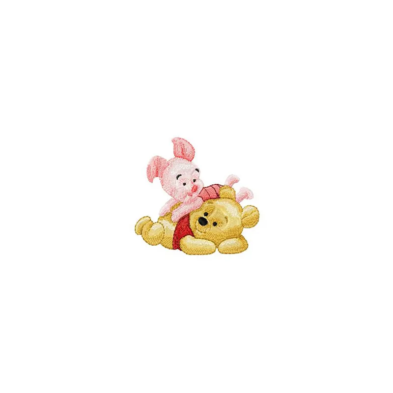 Baby Pooh & Piglet Embroidery Design - Nursery Stitching