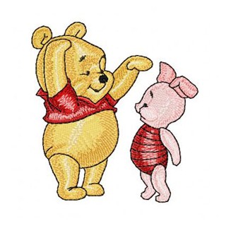 Baby Pooh and Piglet embroidery design - Embroidery Design