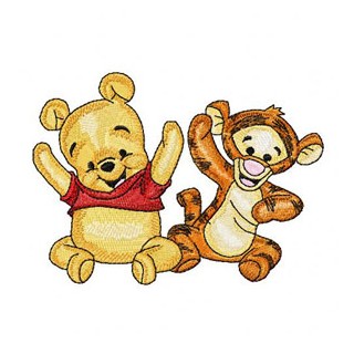 Baby Pooh and Baby Tigger 3 embroidery design - Embroidery Design