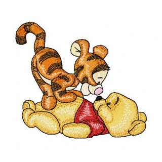 Baby Pooh and Baby Tigger embroidery design - Embroidery Design